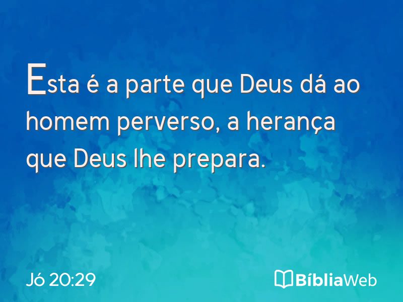 Jó 20:29 em imagem para compartilhar