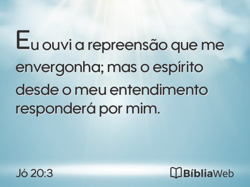 Jó 20:3 em imagem para compartilhar