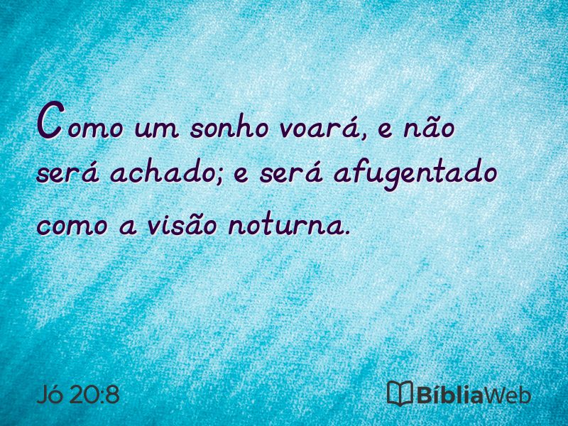 Jó 20:8 em imagem para compartilhar