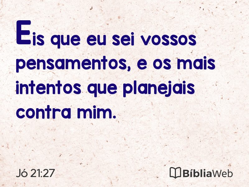 Jó 21:27 em imagem para compartilhar
