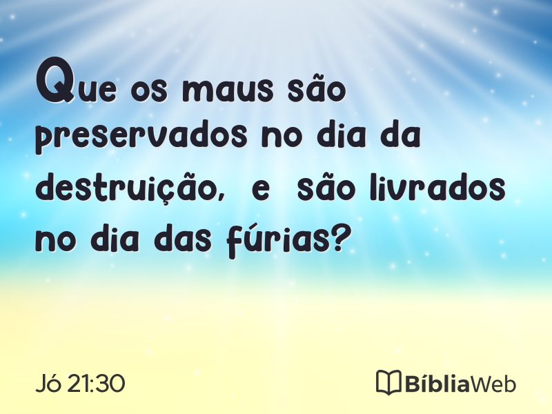 Jó 21:30 em imagem para compartilhar