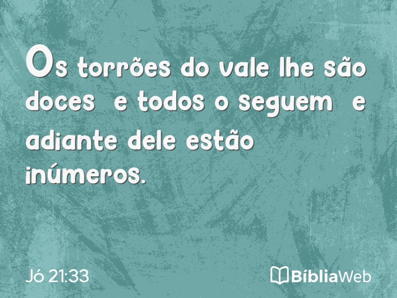 Jó 21:33 em imagem para compartilhar