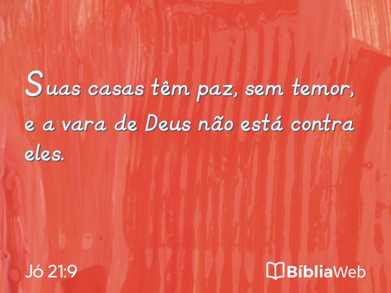 Jó 21:9 em imagem para compartilhar