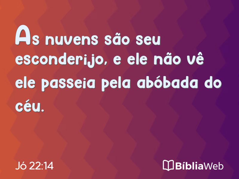 Jó 22:14 em imagem para compartilhar