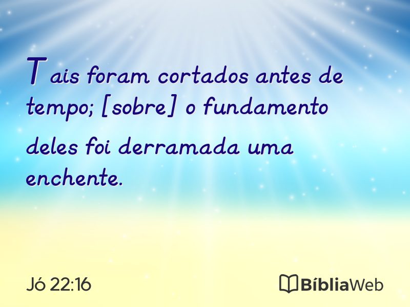 Jó 22:16 em imagem para compartilhar