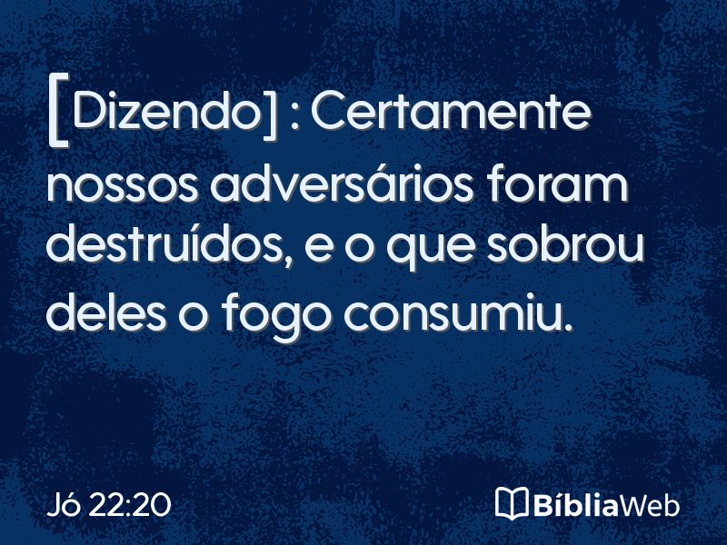Jó 22:20 em imagem para compartilhar