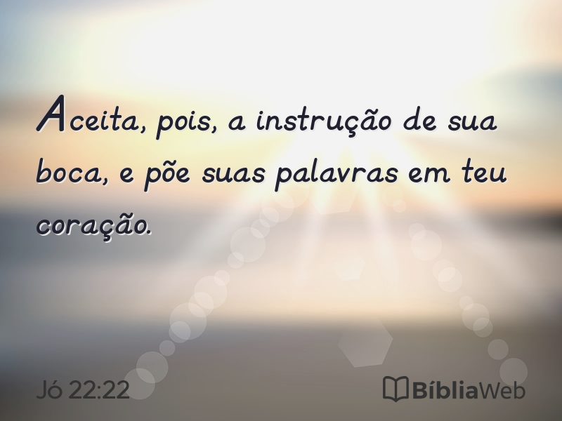 Jó 22:22 em imagem para compartilhar