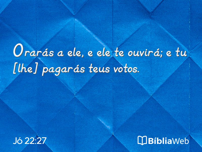 Jó 22:27 em imagem para compartilhar