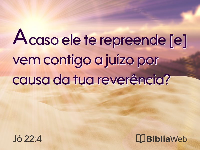 Jó 22:4 em imagem para compartilhar