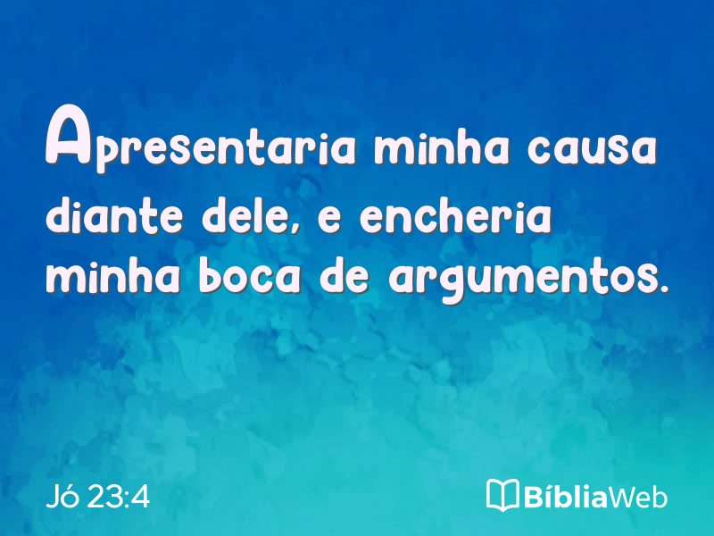Jó 23:4 em imagem para compartilhar