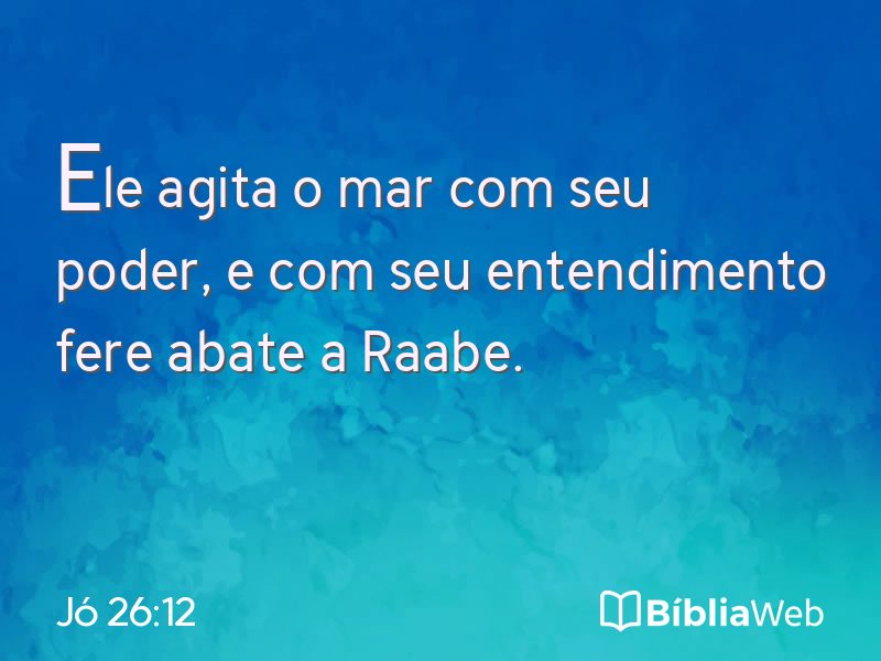 Jó 26:12 em imagem para compartilhar
