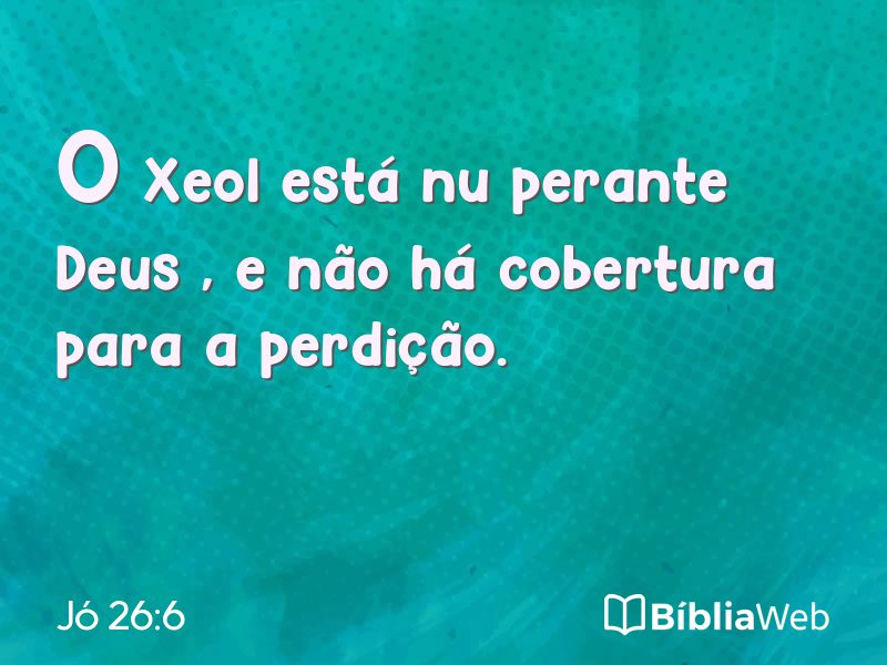 Jó 26:6 em imagem para compartilhar