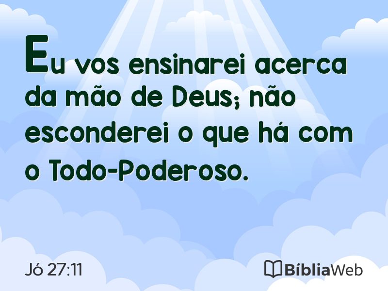 Jó 27:11 em imagem para compartilhar