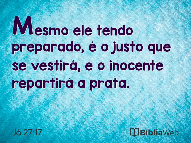 Jó 27:17 em imagem para compartilhar
