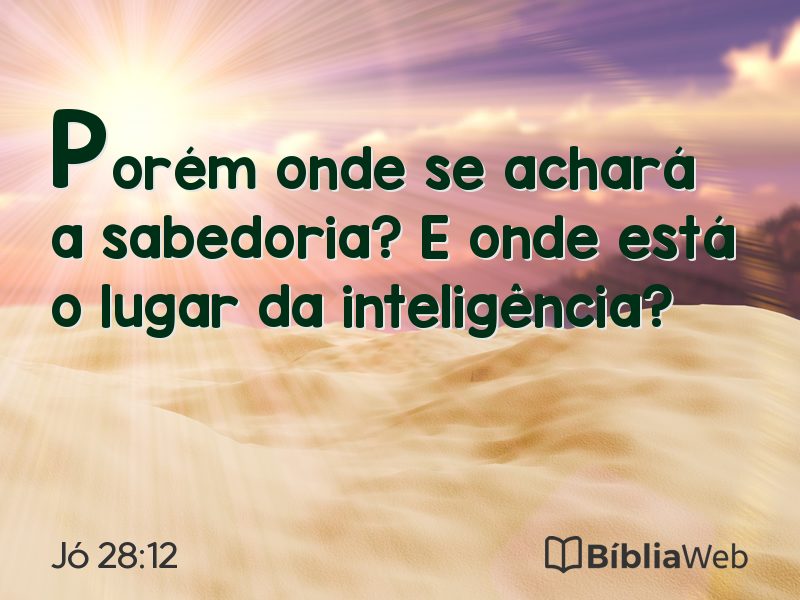 Jó 28:12 em imagem para compartilhar