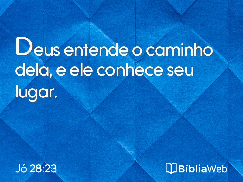 Jó 28:23 em imagem para compartilhar