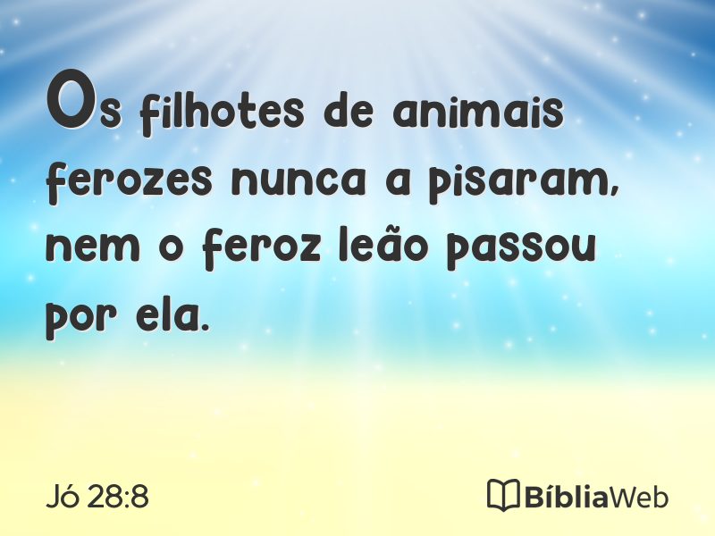 Jó 28:8 em imagem para compartilhar