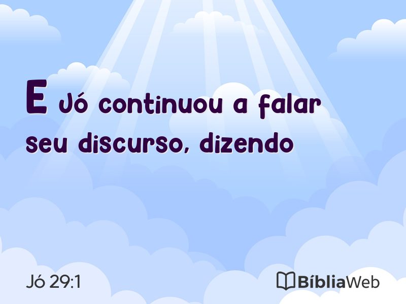 Jó 29:1 em imagem para compartilhar