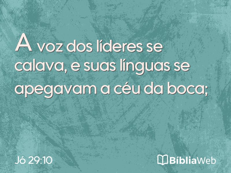 Jó 29:10 em imagem para compartilhar
