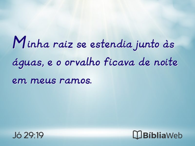 Jó 29:19 em imagem para compartilhar