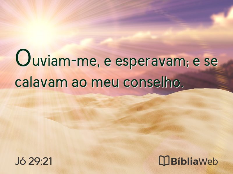 Jó 29:21 em imagem para compartilhar