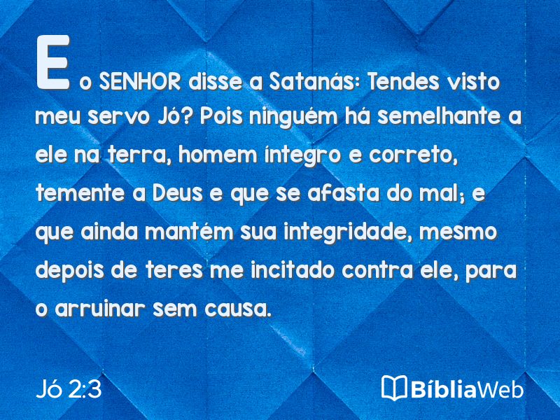 Jó 2:3 em imagem para compartilhar