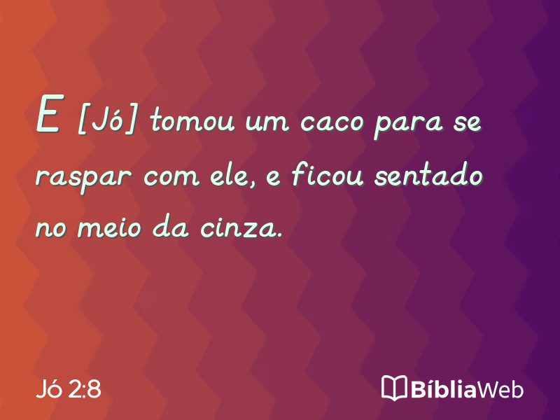 Jó 2:8 em imagem para compartilhar