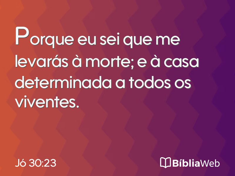 Jó 30:23 em imagem para compartilhar