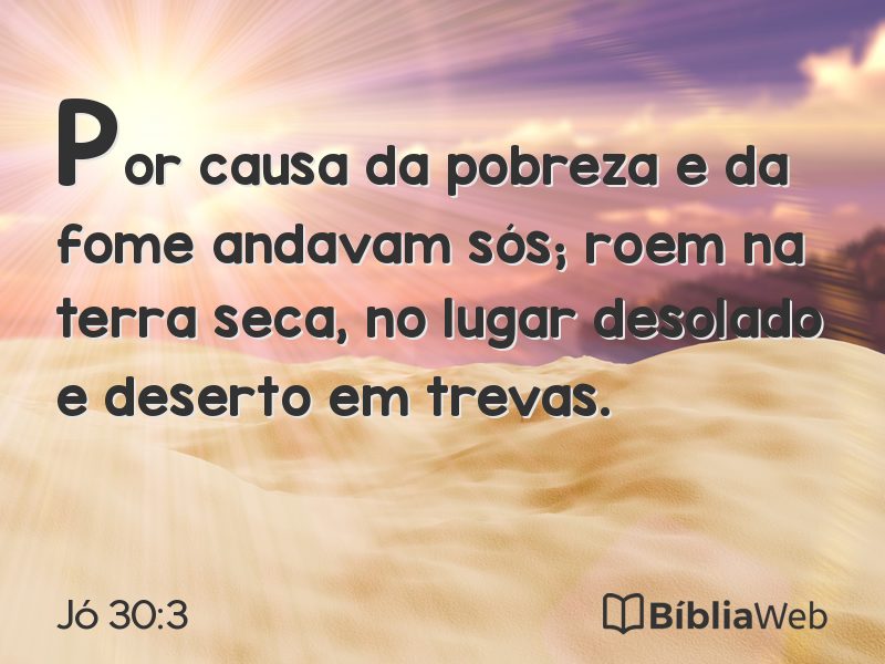Jó 30:3 em imagem para compartilhar
