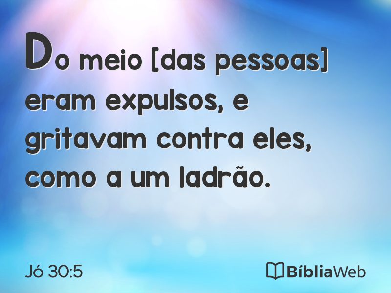 Jó 30:5 em imagem para compartilhar
