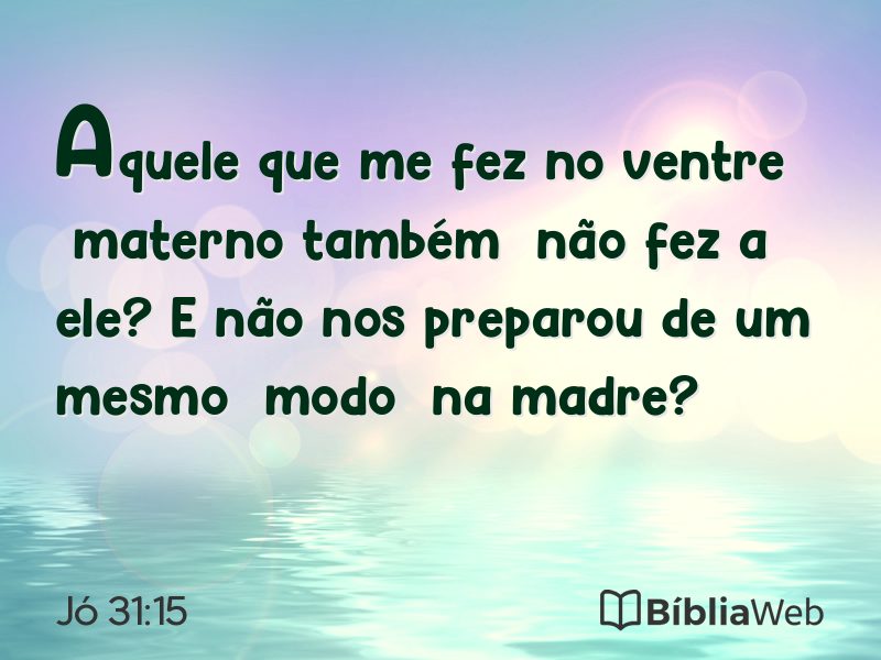 Jó 31:15 em imagem para compartilhar