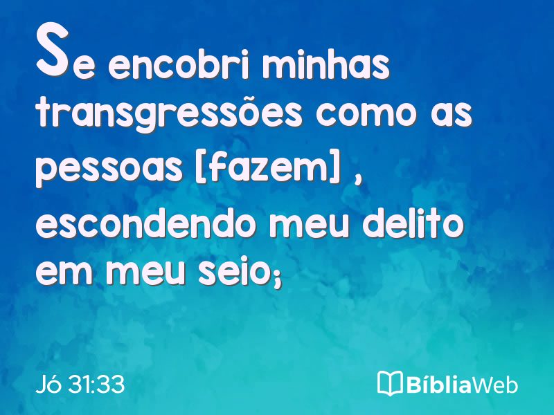 Jó 31:33 em imagem para compartilhar