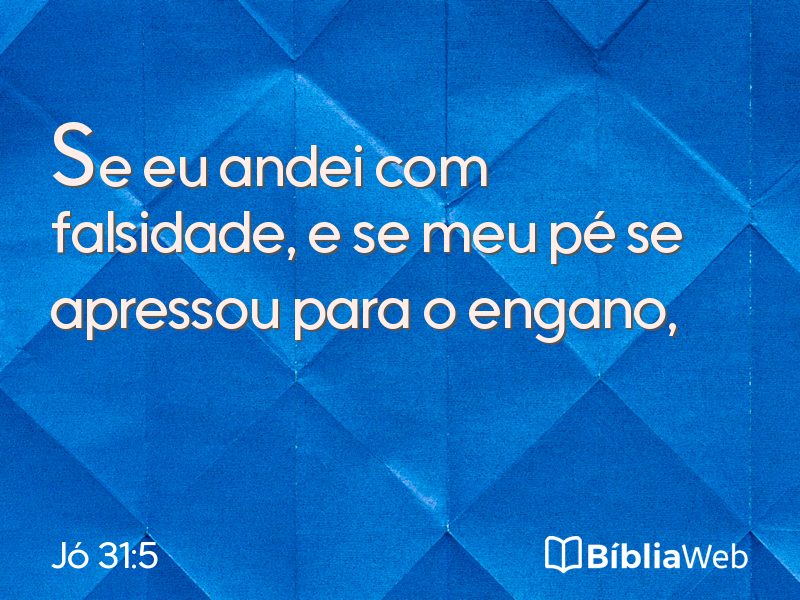 Jó 31:5 em imagem para compartilhar