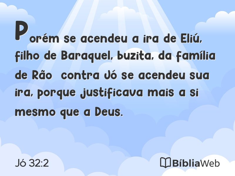 Jó 32:2 em imagem para compartilhar
