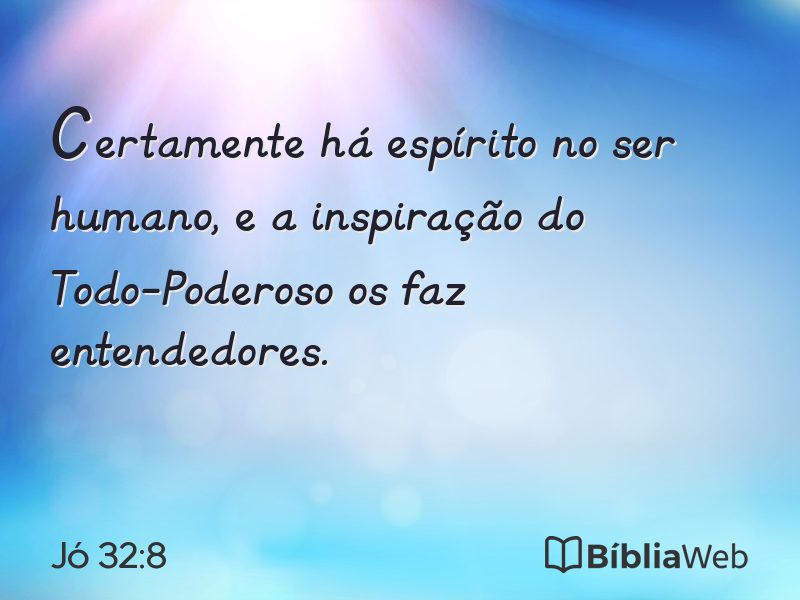 Jó 32:8 em imagem para compartilhar