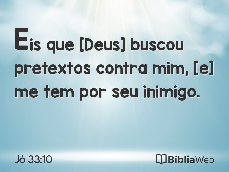 Jó 33:10 em imagem para compartilhar