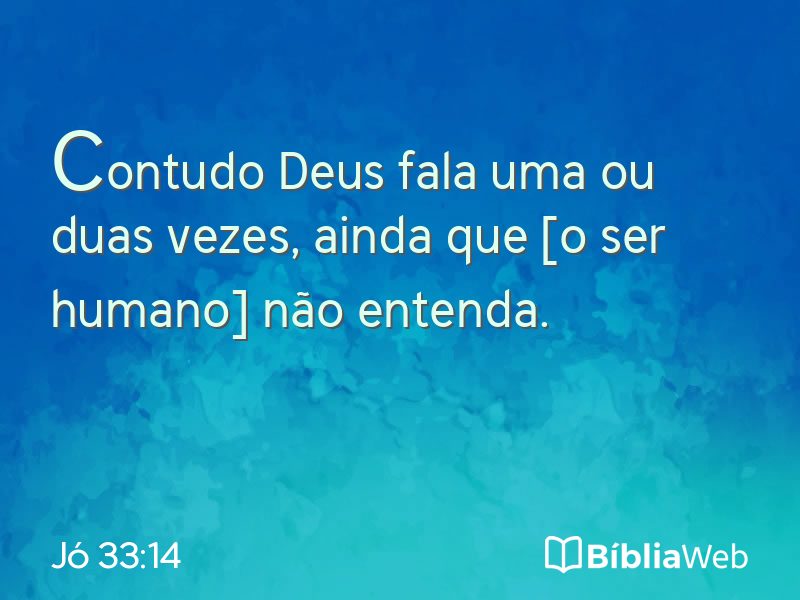 Jó 33:14 em imagem para compartilhar