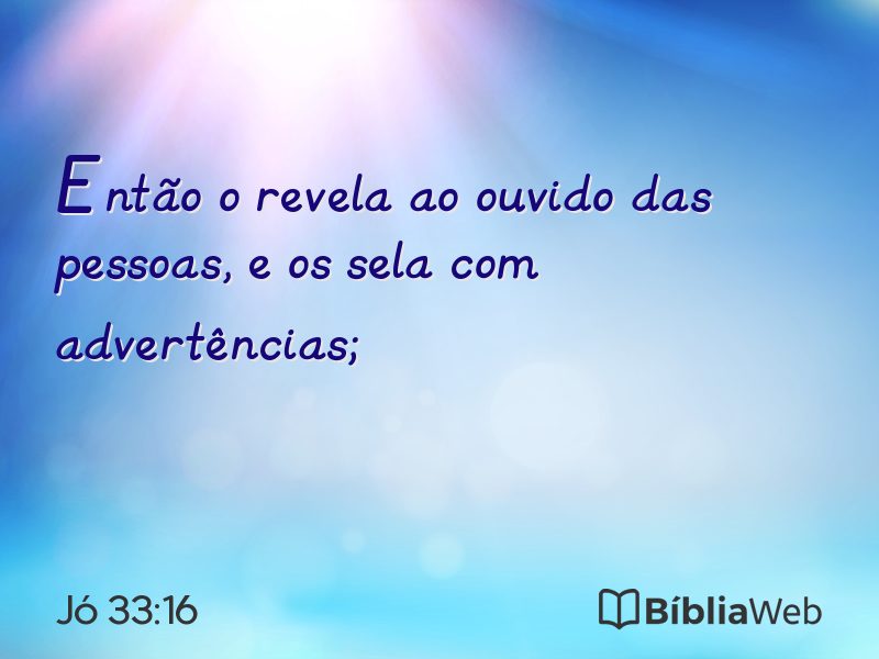 Jó 33:16 em imagem para compartilhar
