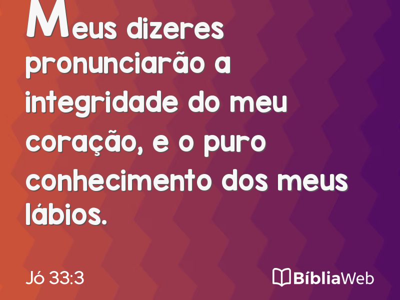 Jó 33:3 em imagem para compartilhar