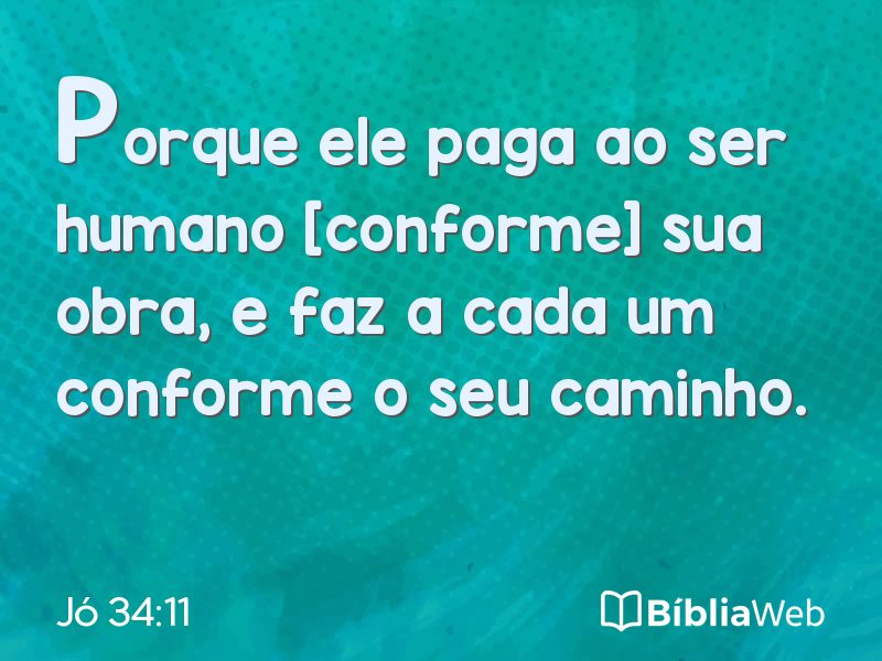 Jó 34:11 em imagem para compartilhar