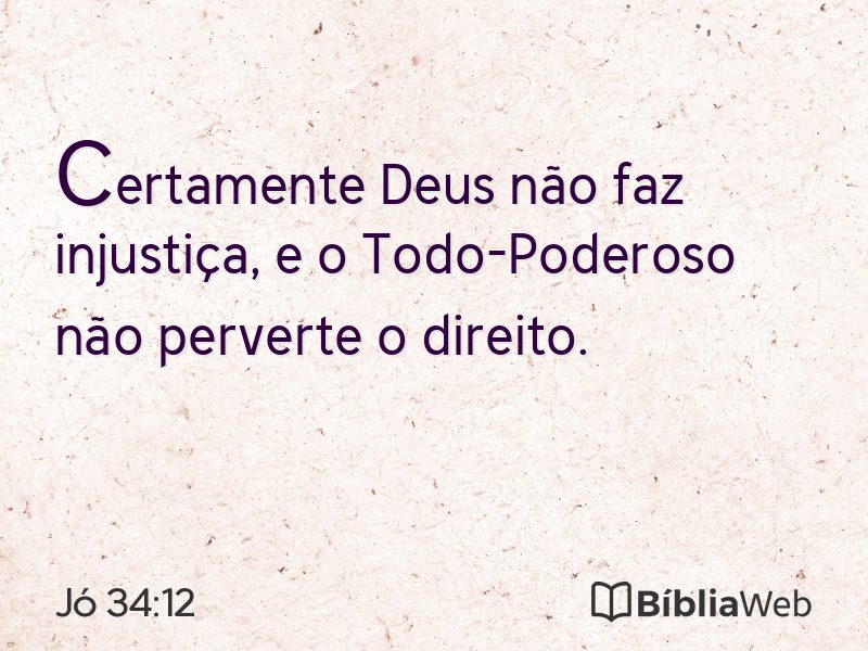 Jó 34:12 em imagem para compartilhar