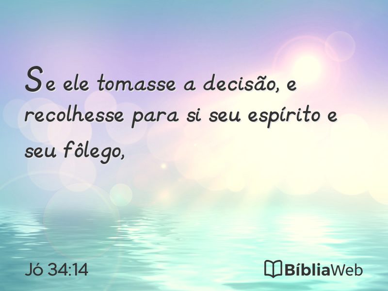 Jó 34:14 em imagem para compartilhar