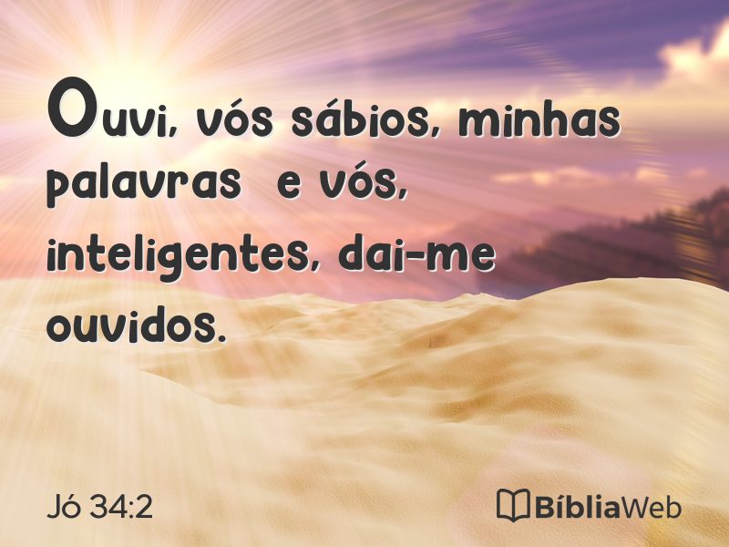 Jó 34:2 em imagem para compartilhar