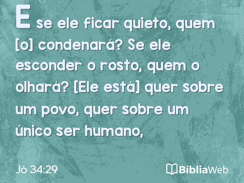 Jó 34:29 em imagem para compartilhar