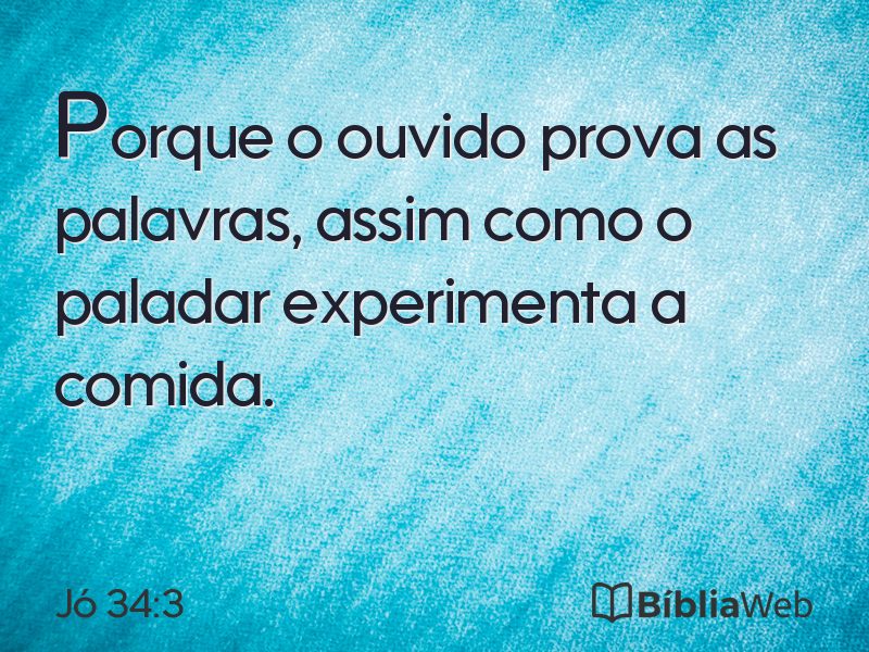 Jó 34:3 em imagem para compartilhar
