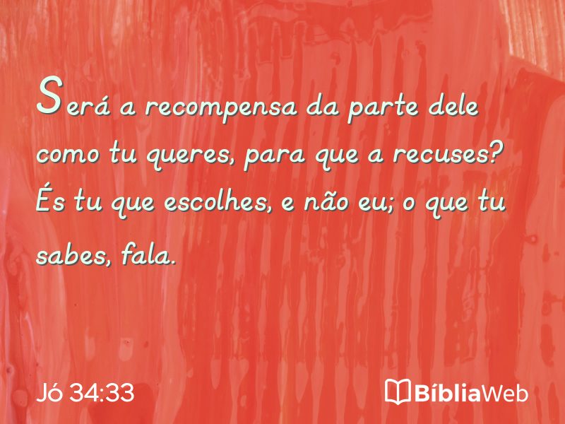 Jó 34:33 em imagem para compartilhar