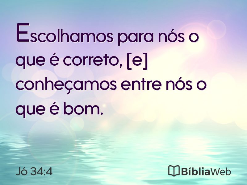 Jó 34:4 em imagem para compartilhar