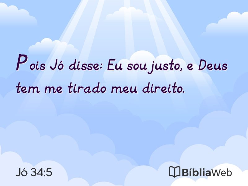 Jó 34:5 em imagem para compartilhar