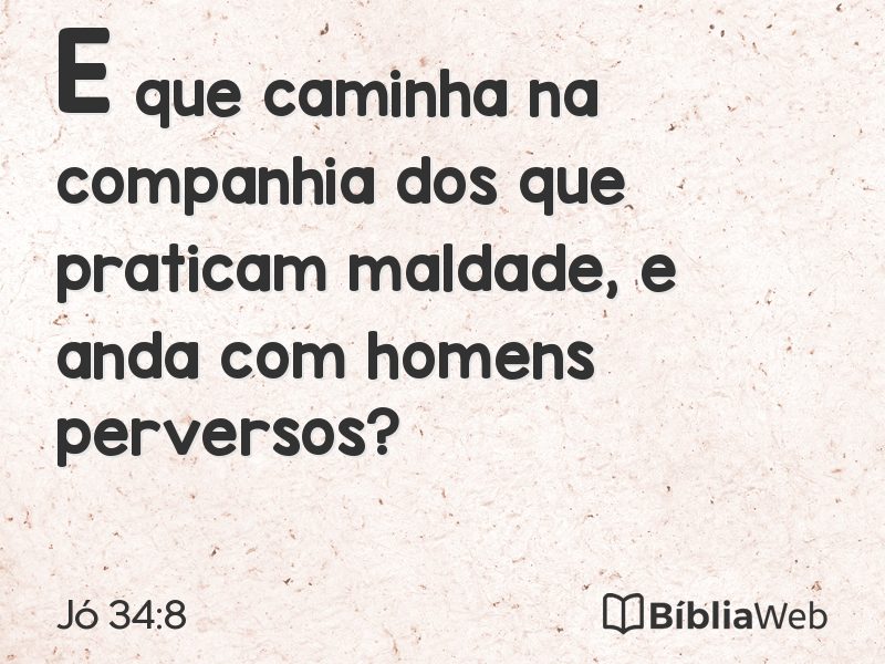 Jó 34:8 em imagem para compartilhar