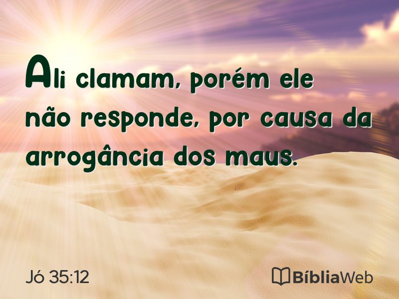 Jó 35:12 em imagem para compartilhar